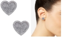 Macy's Diamond Glitter Heart Stud Earrings (1/4 ct. t.w.) in Sterling Silver